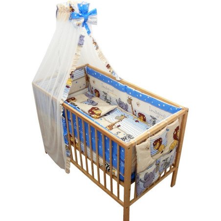 Lenjerie patut bebe cu 7 piese Safari