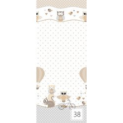 Lenjerie patut bebe cu 5 piese  bufnita bej