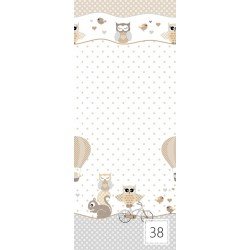 Lenjerie patut bebe cu 5 piese bufnita bej