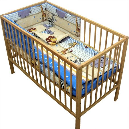 Lenjerie patut bebe cu 4 piese safari