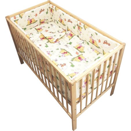 Lenjerie patut bebe cu 5 piese ursuletul si amicii crem