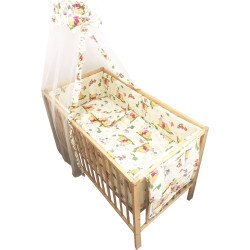 Lenjerie patut bebe cu 7 piese ursulet si amicii crem