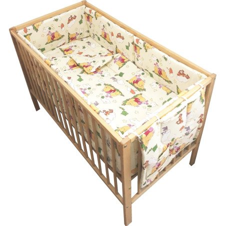 Lenjerie patut bebe cu 6 piese Ursuletul si amicii crem