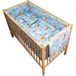 Lenjerie patut bebe cu 6 piese Ursuletul si amicii albastru