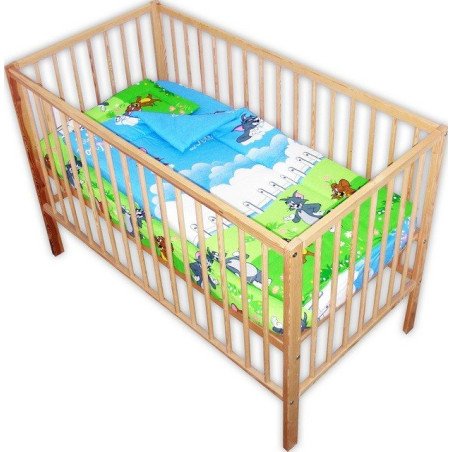 Lenjerie patut bebe din bumbac cu 3 piese Tom