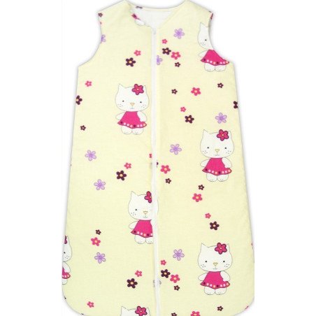 Sac de dormit iarna Pisicuta cu floricele crem