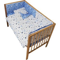 Lenjerie patut bebe cu 5 piese stelute cu doua fete