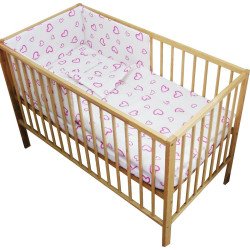 Lenjerie patut bebe cu 4 piese inimioare