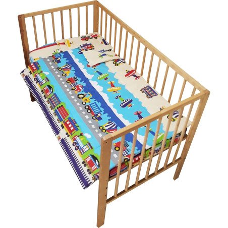 Lenjerie patut bebe cu 3 piese Avioane