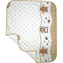 Paturica de vara din bumbac bufnite bej