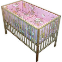 Lenjerie patut bebe ursuletu pe scarisori roz