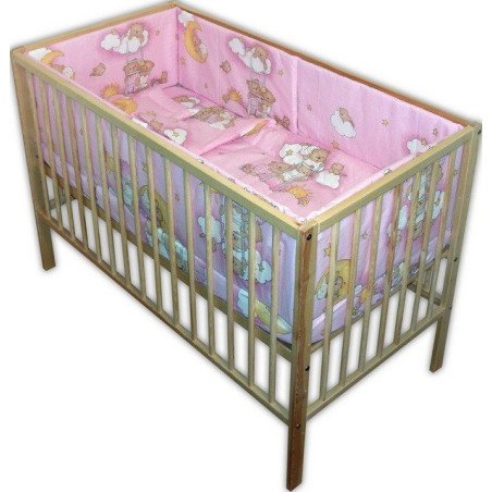 Lenjerie patut bebe ursuletul somnoros roz