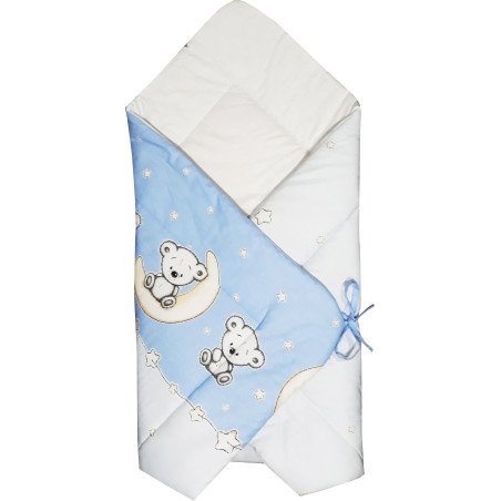 Paturica port bebe ursuletul pe semiluna albastru