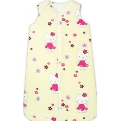 Sac de dormit vara Pisicuta cu floricele crem