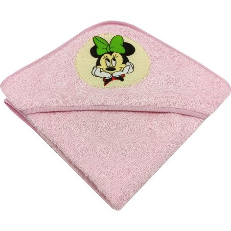 Prosop bebe cu gluga brodata roz