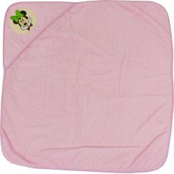 Prosop bebe cu gluga brodata roz