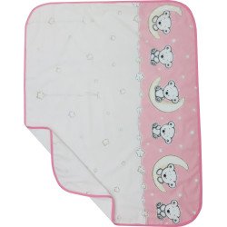 Paturica de vara din bumbac bufnite roz