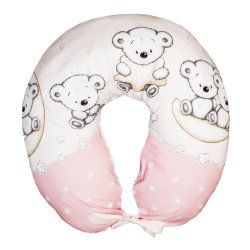 Perna de alaptat cu husa detasabila Ursuletul pe semiluna roz