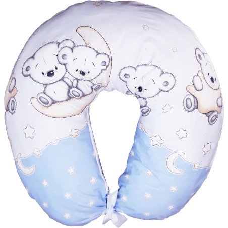 Perna de alaptat cu husa detasabila Ursuletul pe semiluna albastru