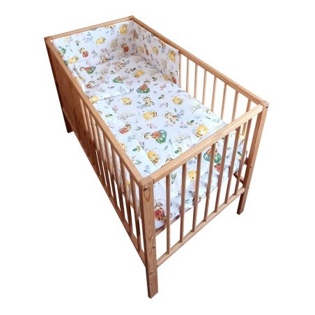 Lenjerie patut bebe din bumbac  cu 4 piese buburuza