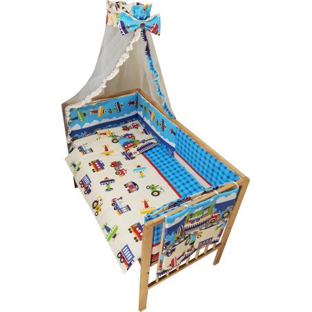 Lenjerie patut bebe cu 7 piese avioane