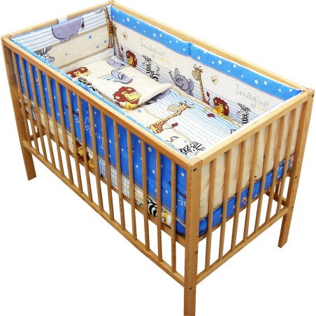 Lenjerie patut bebe cu 5 piese  safari