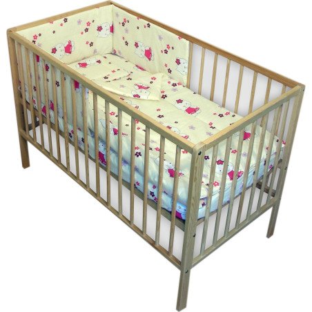 Lenjerie patut bebe cu 4 piese pisicuta