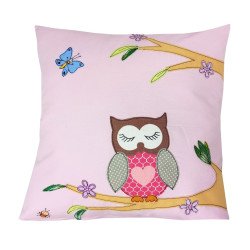 Perna decorativa Bufnite roz
