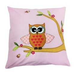 Perna decorativa Bufnite roz 3