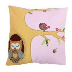 Perna decorativa Bufnite roz