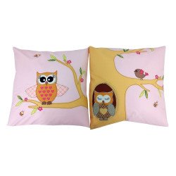 Perna decorativa Bufnite roz