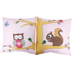 Perna decorativa Bufnite roz