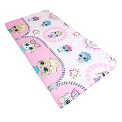 Cearceaf cu elastic papusi roz