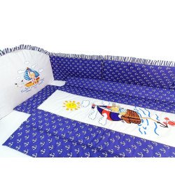 Lenjerie patut bebe cu 5 piese exclusiv marinar