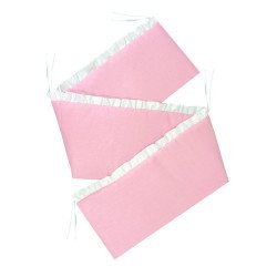 Aparatoare laterala pentru patut cu volanase roz
