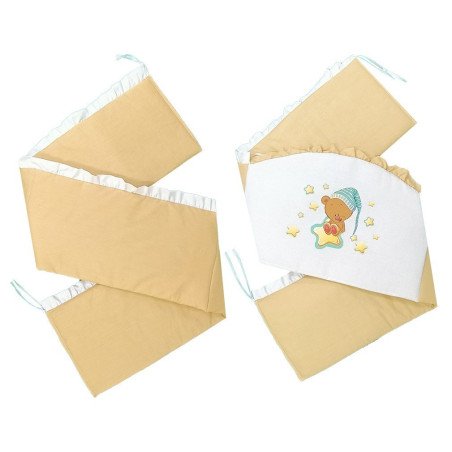 Set paratoare laterala pentru patut cu volanase si bolta Sweet Dreams