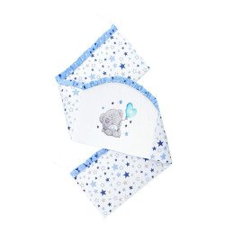 Aparatoare laterala pentru patut cu volanase si bolta stelute alb