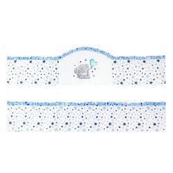 Aparatoare laterala pentru patut cu volanase si bolta stelute alb