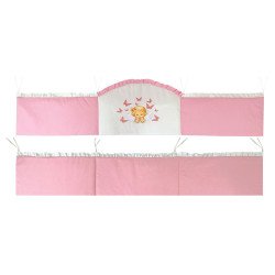 Aparatoare laterala pentru patut cu volanase si bolta ingeras roz