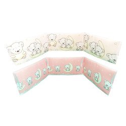 Set aparatoare laterala pentru patut ursuletul pe semiluna roz