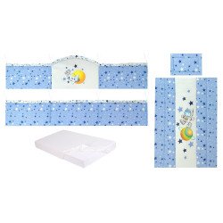 Lenjerie patut bebe cu 5 piese exclusiv Stelute alb