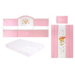 Lenjerie patut bebe cu 5 piese exclusiv ingerasul roz