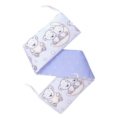 Aparatoare laterala pentru patut ursuletul pe semiluna albastru