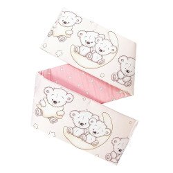 Aparatoare laterala pentru patut ursuletul pe semiluna roz mare