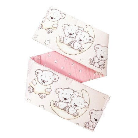 Aparatoare laterala pentru patut ursuletul pe semiluna roz mare