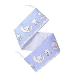 Set aparatoare laterala pentru patut ursuletul pe semiluna albastru