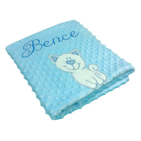 Paturica Minky albastra personalizata