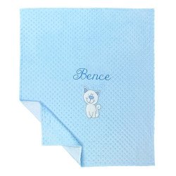 Paturica Minky albastru personalizat