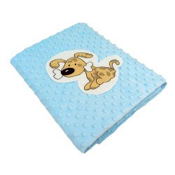 Paturica Minky albastru catelusi