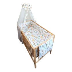 Lenjerie patut bebe cu 7 piese vulpita